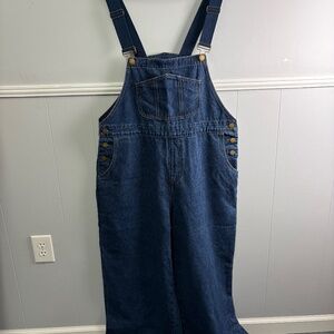 Cider Blue Denim Women's Wide Leg Overalls Size OXL